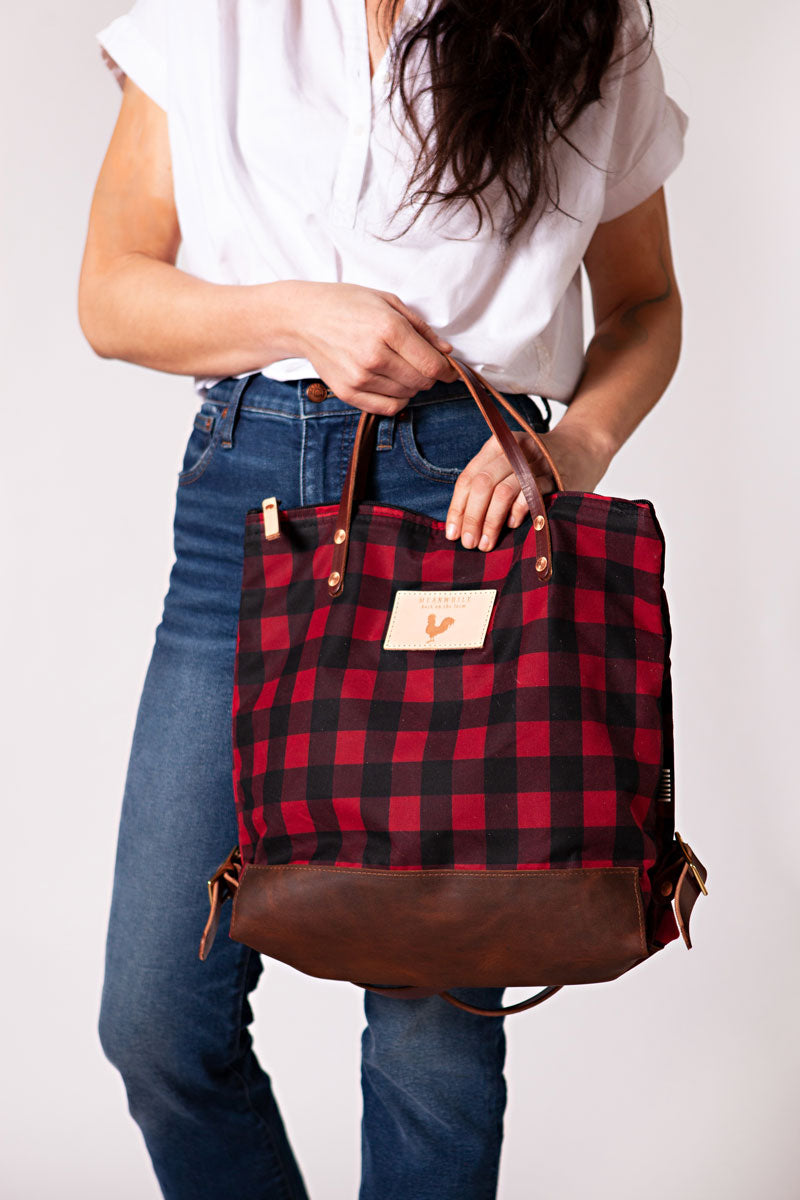 Buffalo plaid backpack store purse