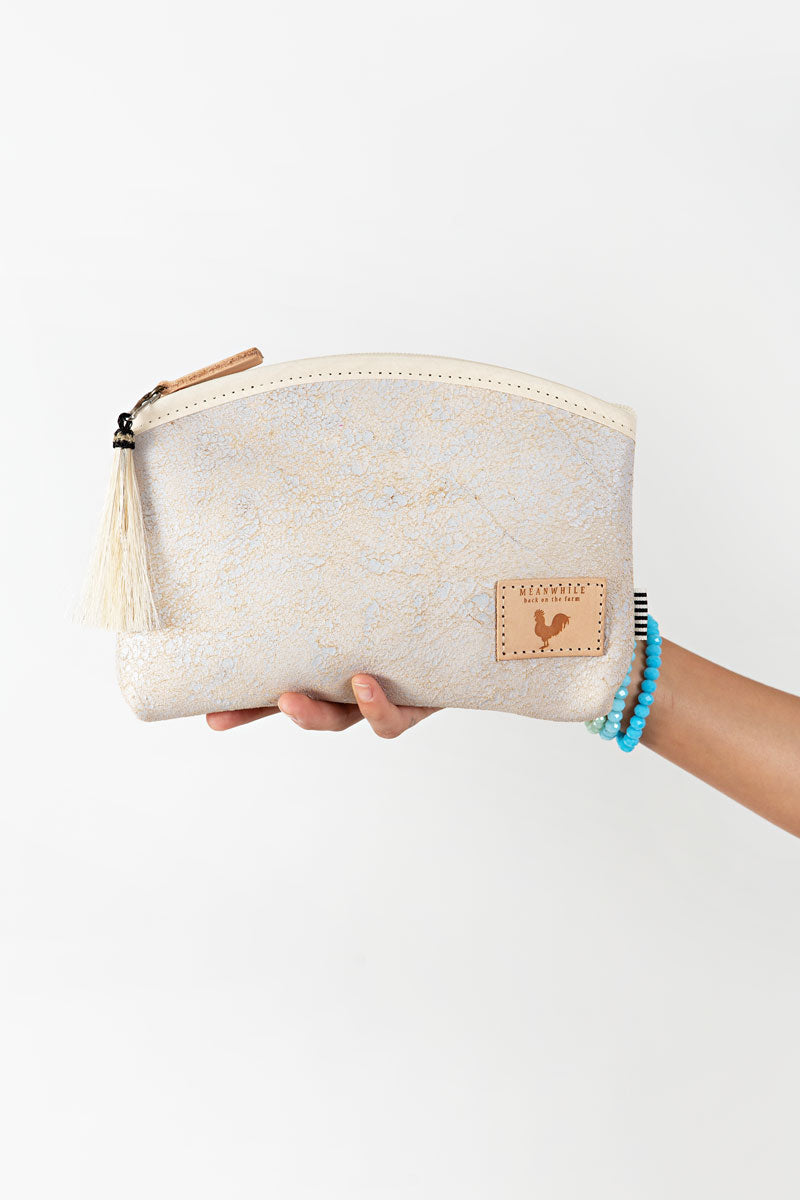 Birch White Leather Foldover Clutch & Crossbody | Meanwhile Back on The Farm