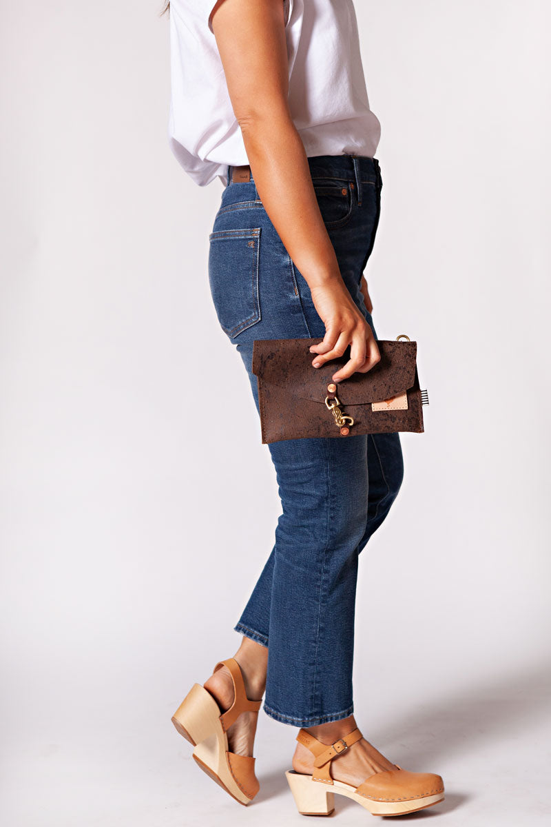 The Leather Satchel Co. Elongated Envelope Leather Clutch Bag