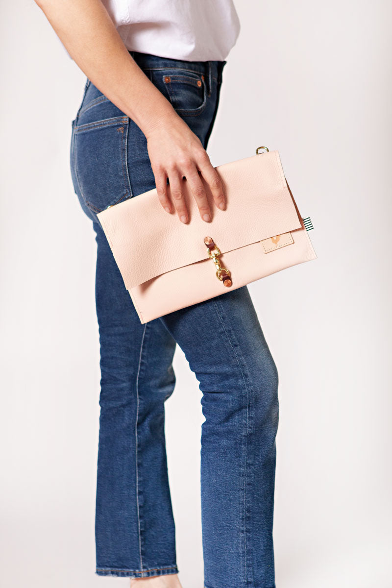 Birch White Leather Foldover Clutch & Crossbody | Meanwhile Back on The Farm
