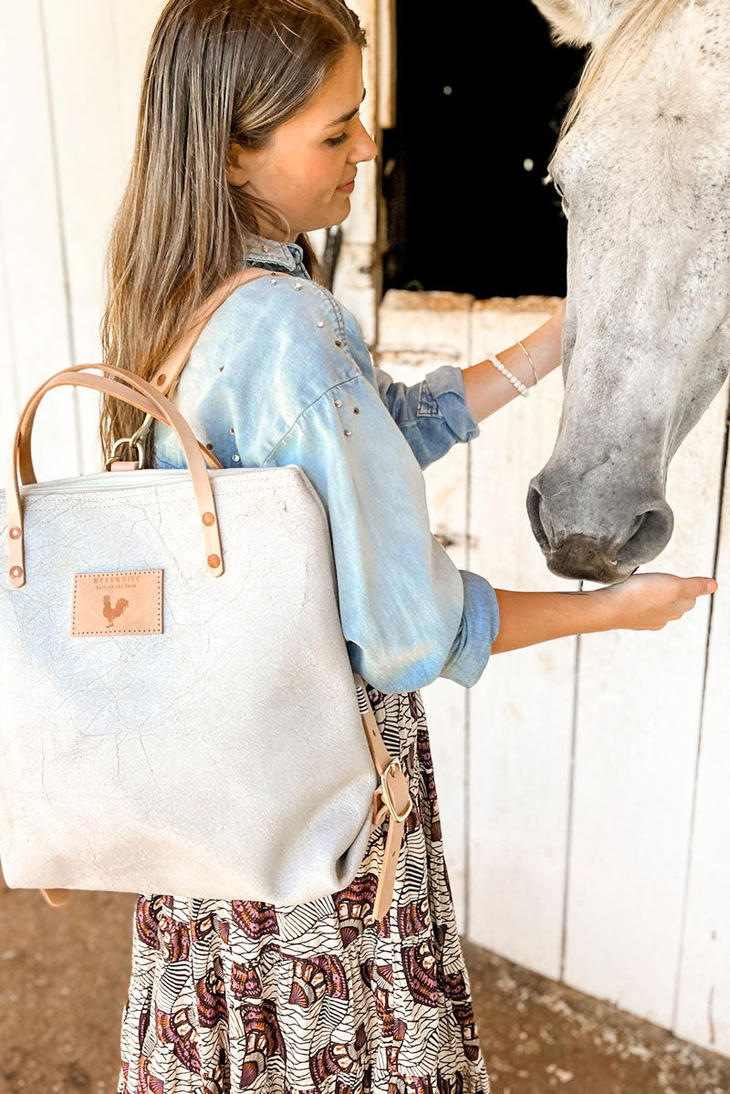 White clearance leather rucksack