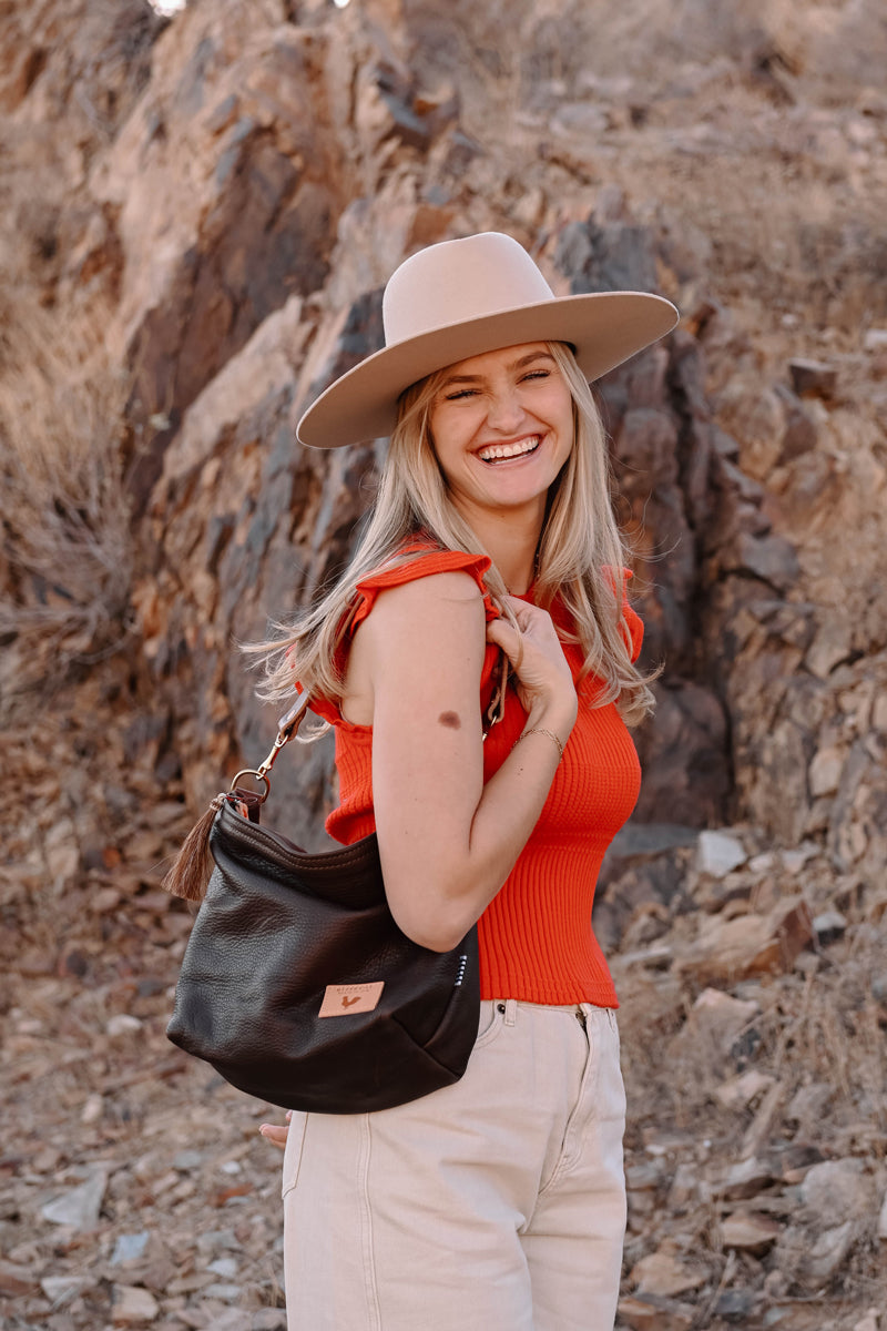 Dark Brown Leather Crossbody Purse