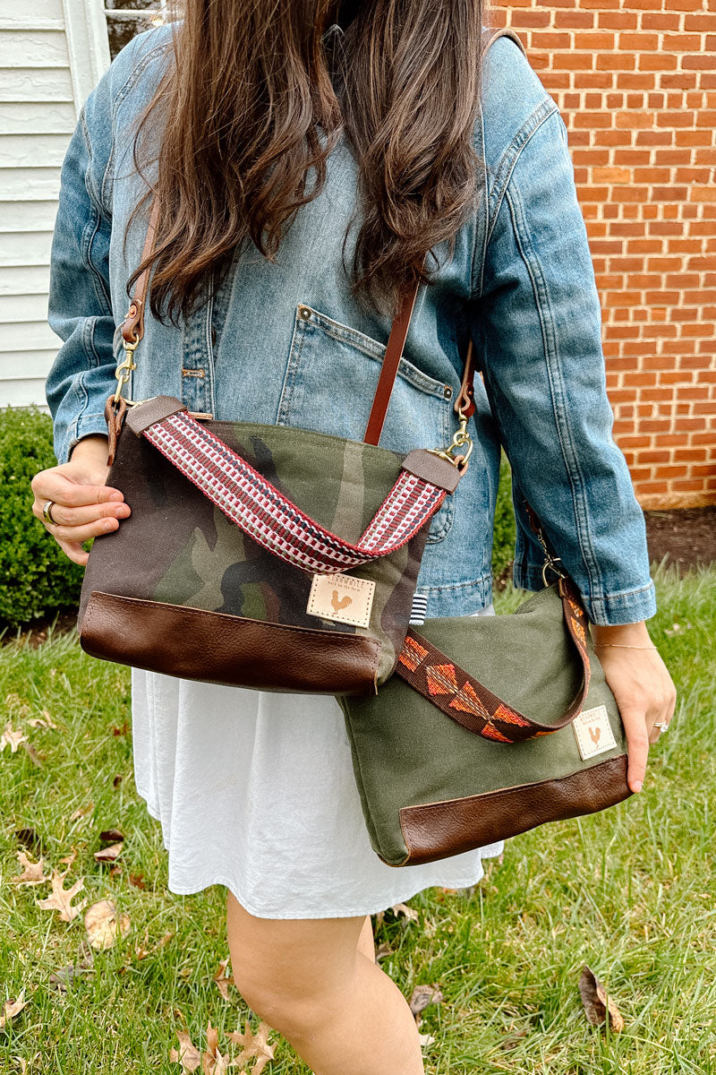 Waxed canvas bag, Slim crossbody bag, Waxed canvas crossbody in Olive newest