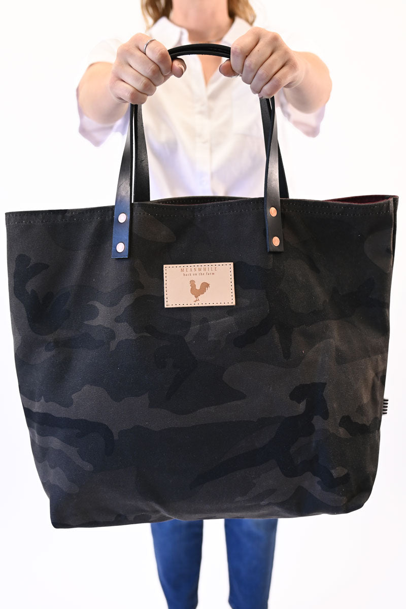 ARCHIVE - Graphite Camo Waxed Canvas Adventure Tote