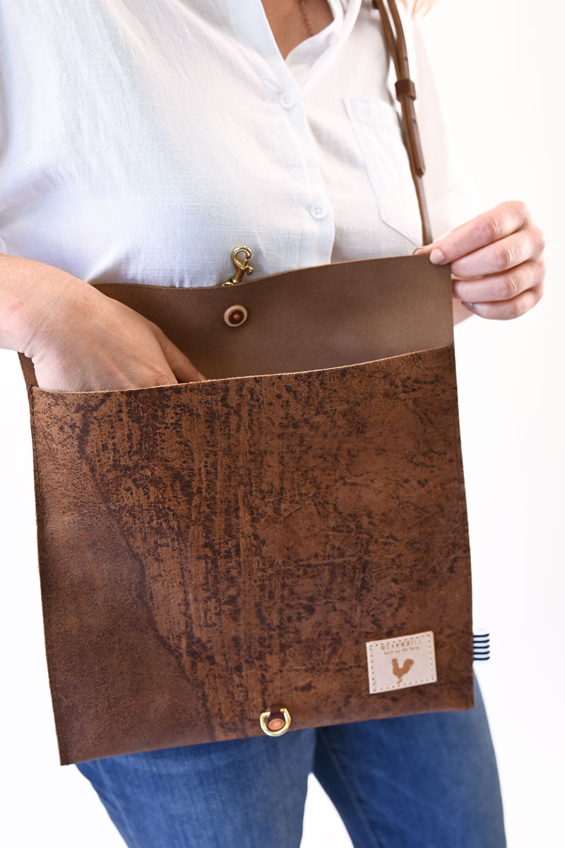 ARCHIVE - Birch Rust Leather Foldover Clutch & Crossbody