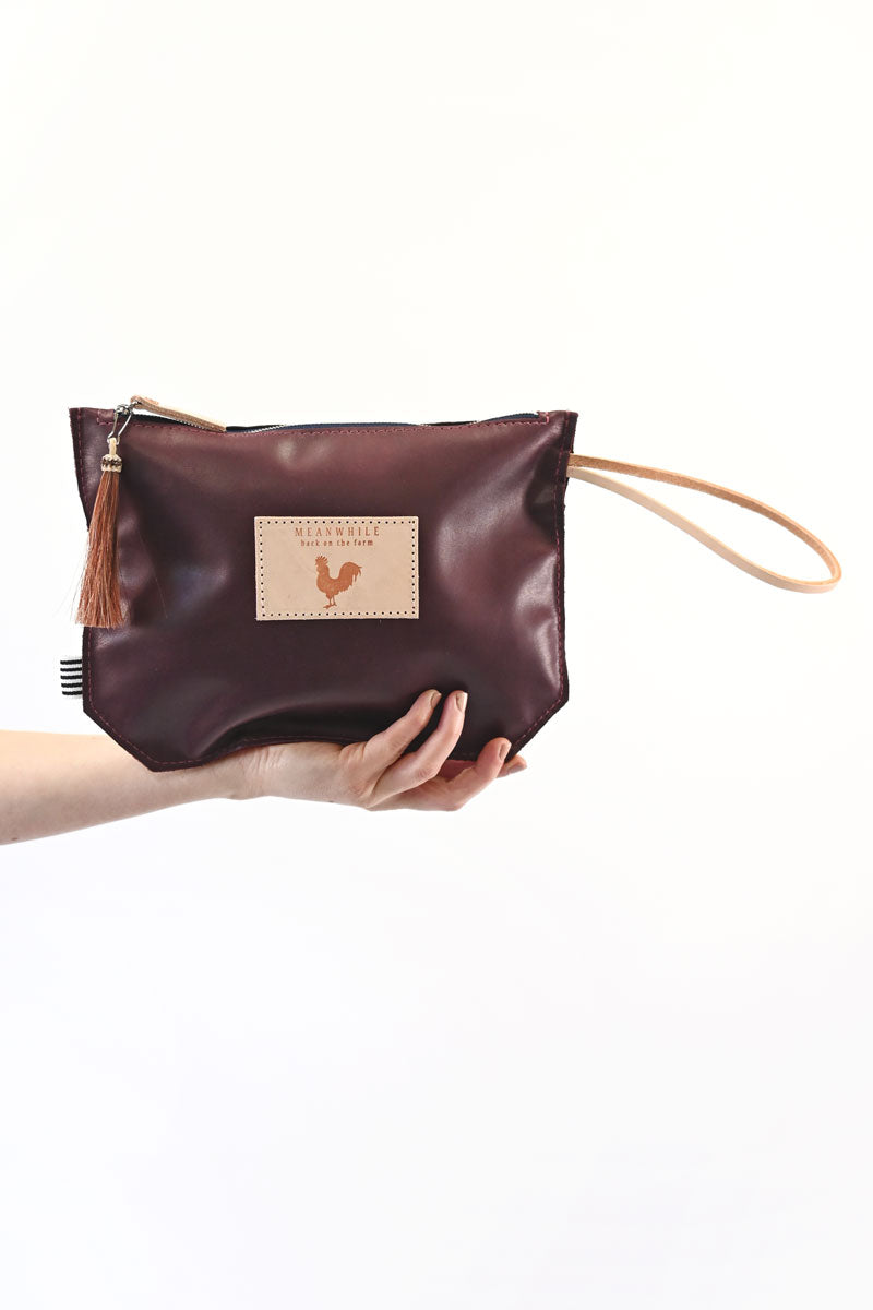 ARCHIVE - Eggplant Leather Wristlet