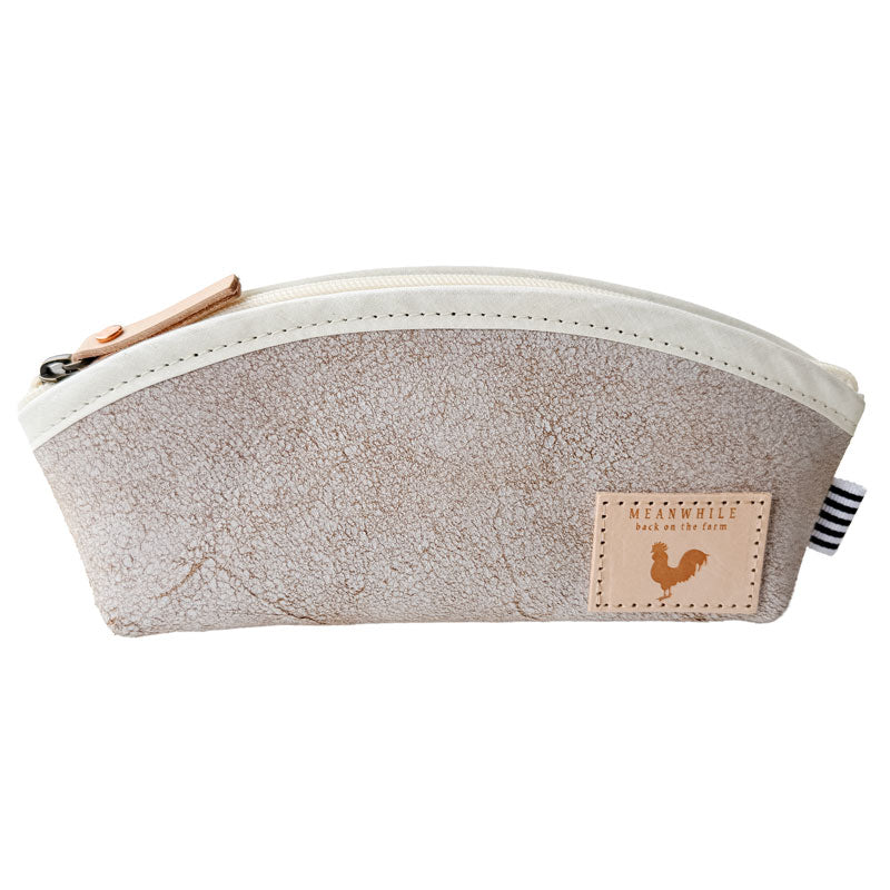 Birch white cosmetic bag with zippered top