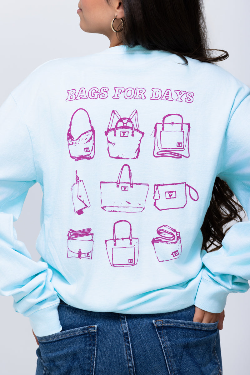 Meanwhile Bags For Days Light Blue Long Sleeve T-shirt