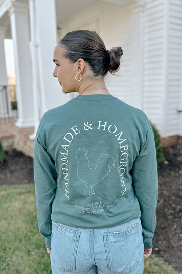 Handmade & Homegrown Vintage Hunter Green Green Unisex Long Sleeve Tee