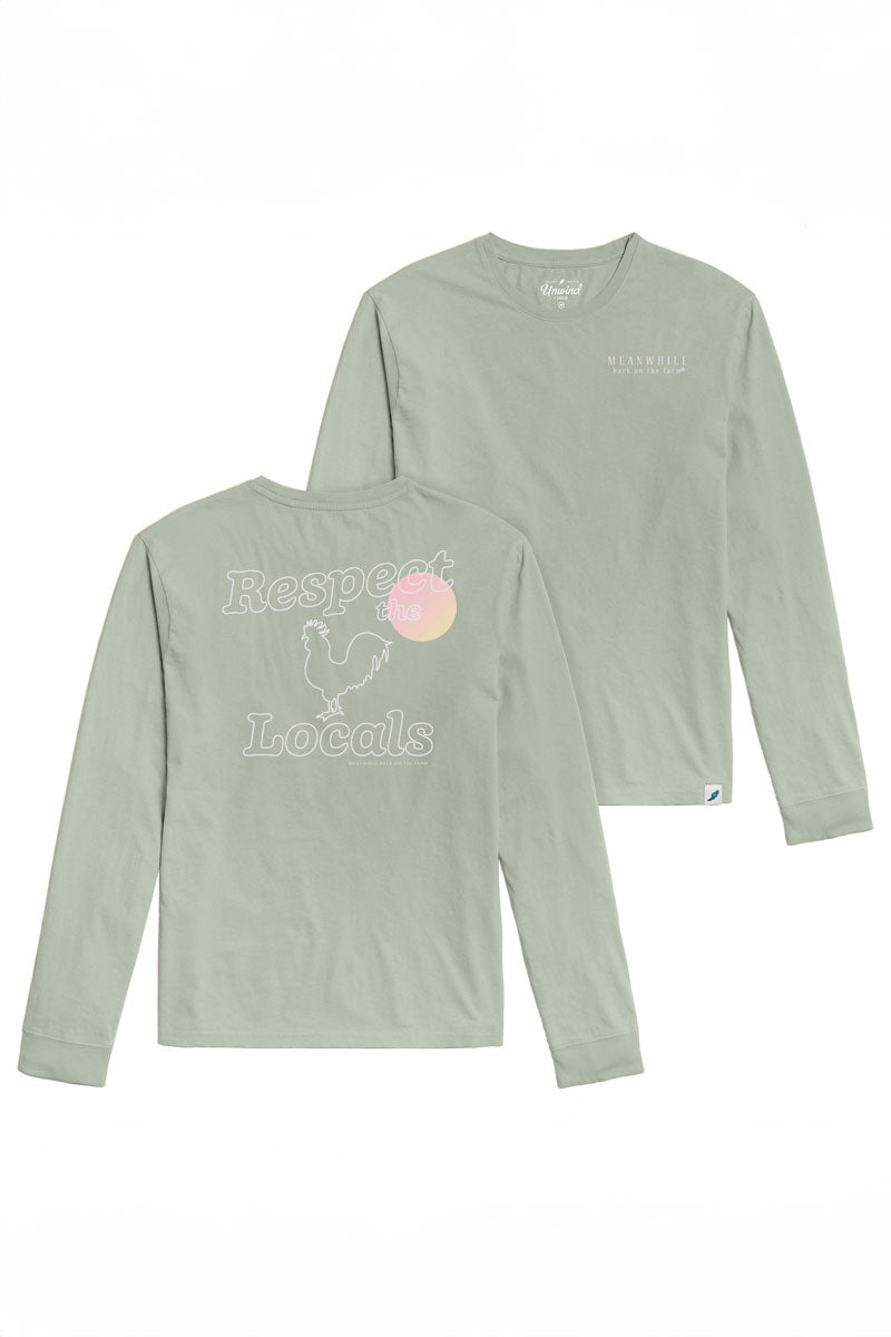 Respect the Locals Seafoam Green Unisex Long Sleeve Tee