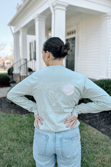 Respect the Locals Seafoam Green Unisex Long Sleeve Tee