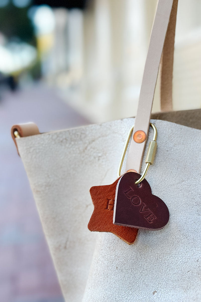 Leather Heart Bag Charm