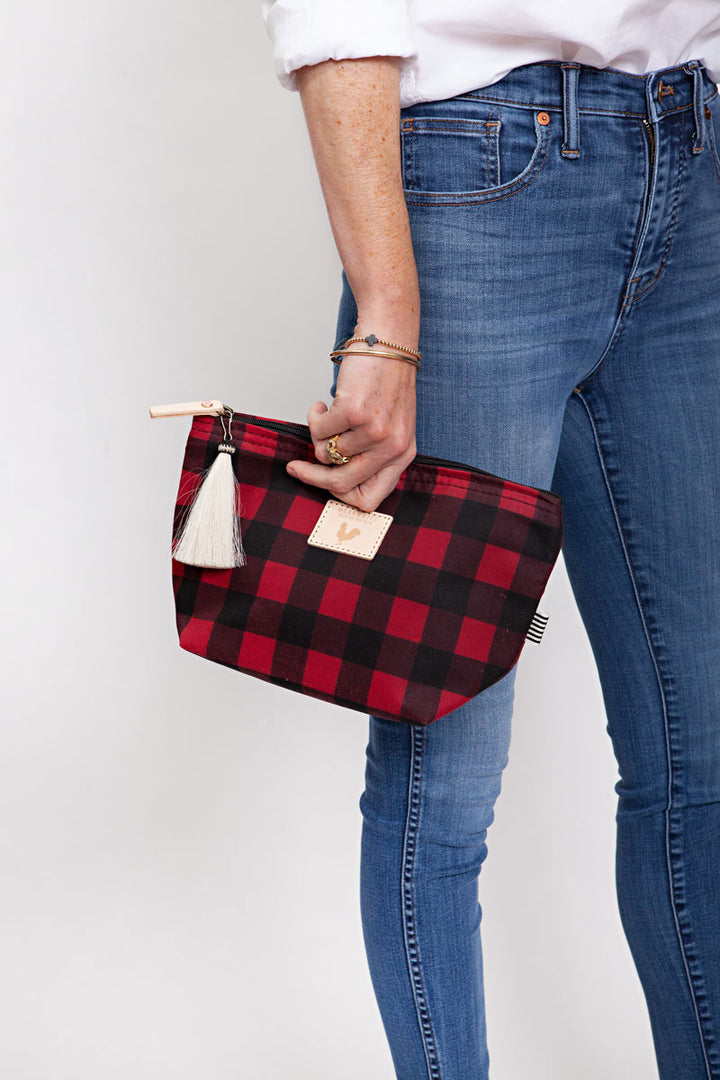 Buffalo Check Waxed Canvas Pouch