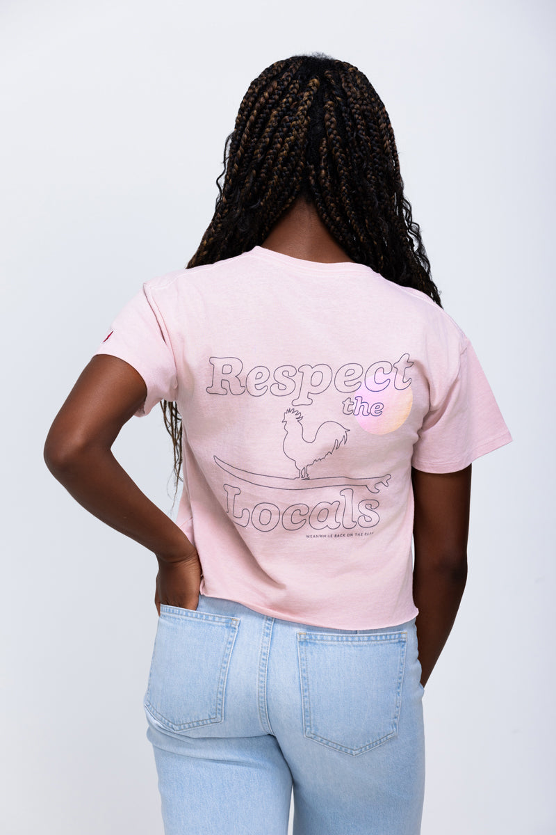 Blush Respect the Locals Short Sleeve Crop Women's T-Shirt