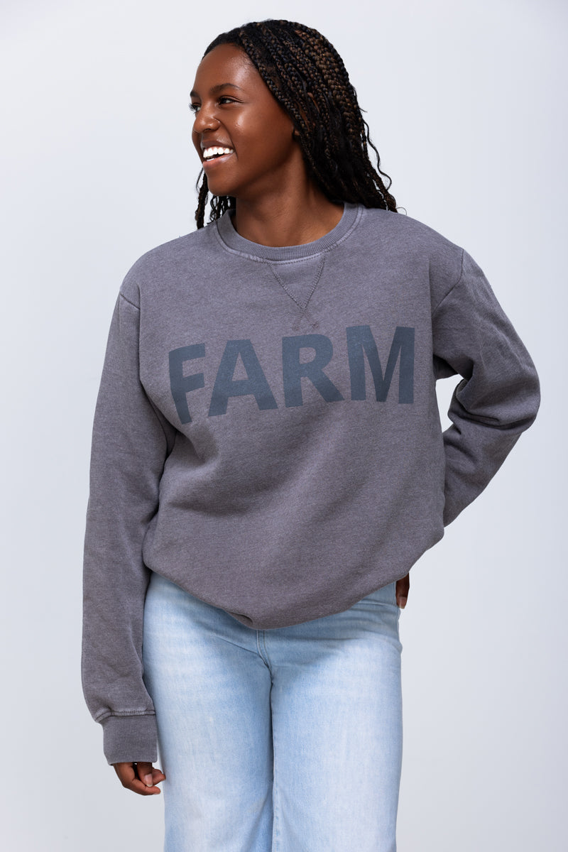 FARM Gray Unisex Weathered Sweatshirt