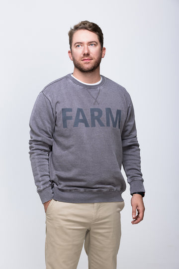 FARM Gray Unisex Weathered Sweatshirt