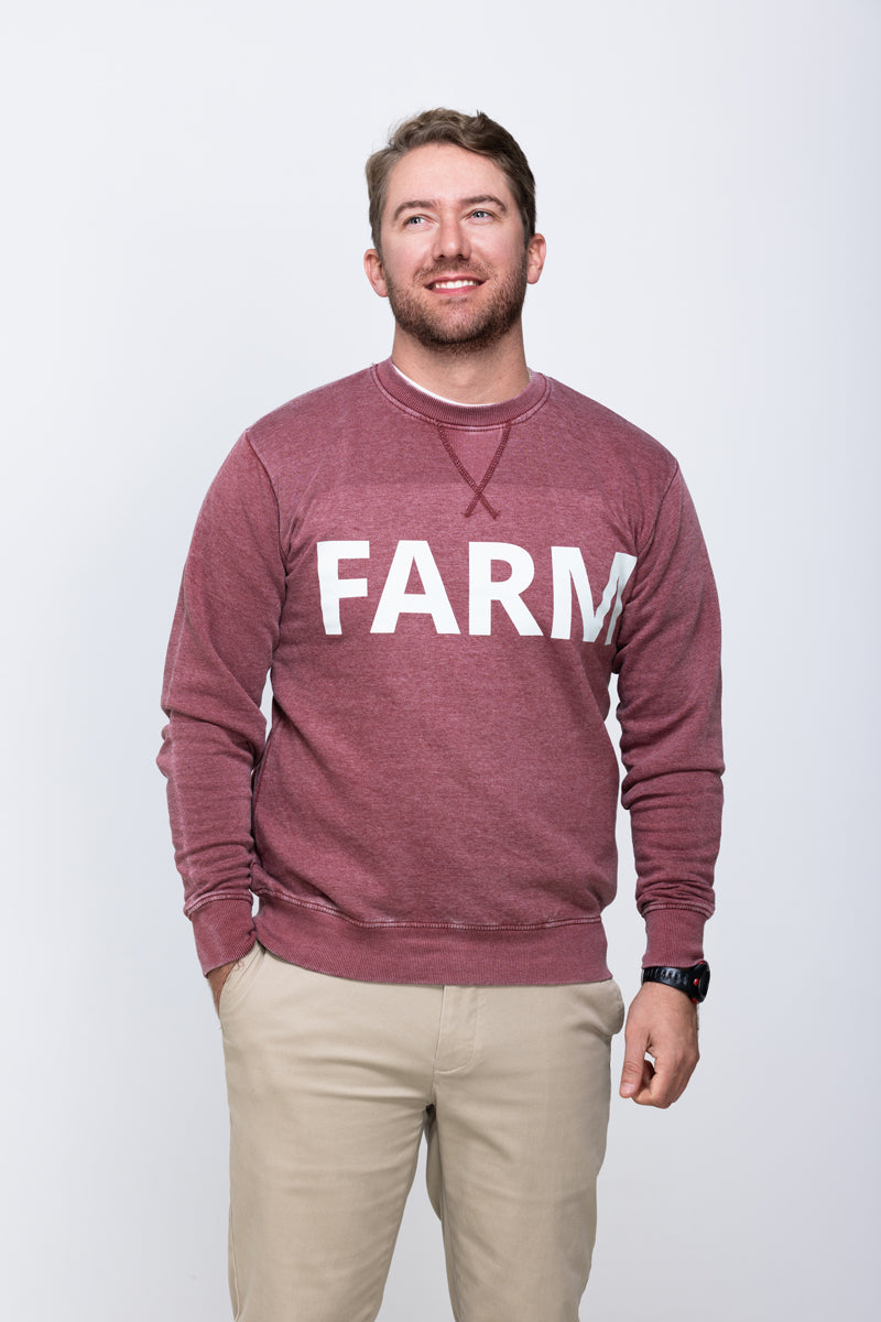 FARM Maroon Unisex Weathered Sweatshirt