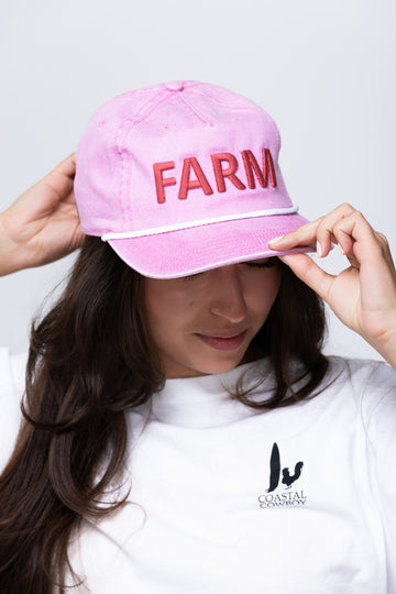 FARM Pink Skully Trucker Hat