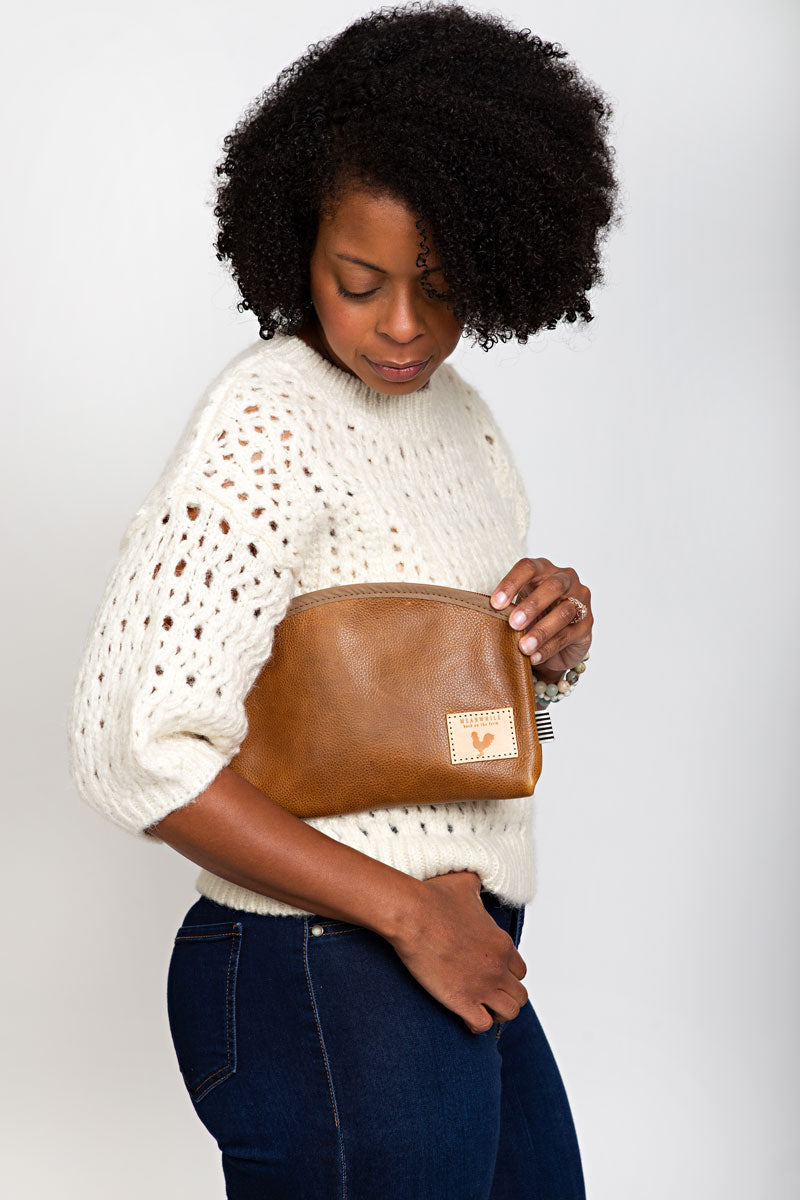 Madewell Brown orders Leather Envelope Clutch Bag