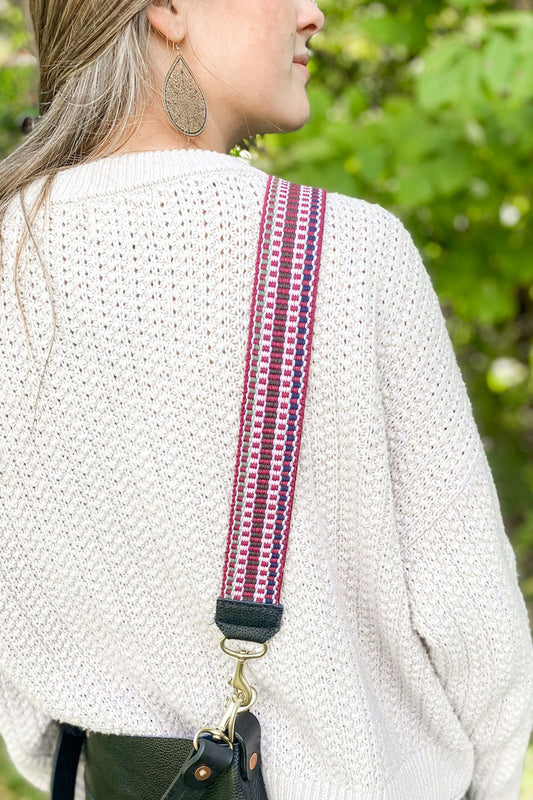Taking Notes Dusty Lilac Embroidered Strap Crossbody