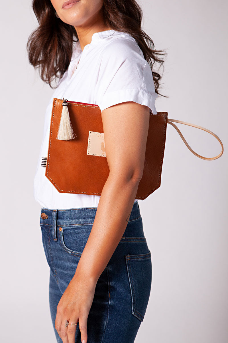 Saddle Leather Wristlet |Brown Leather Purse| Meanwhile Back on the Farm